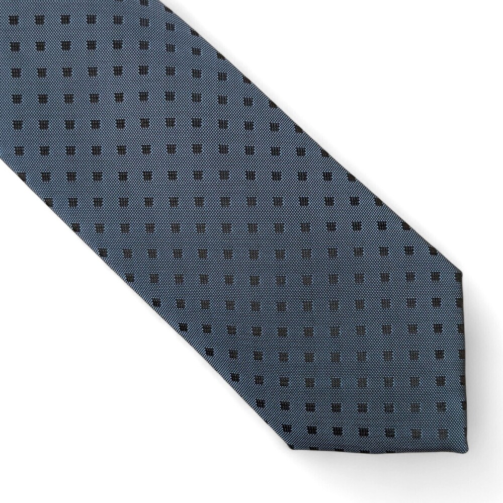 Alfani Men's Dublin Neat Dot Tie Necktie Modern Slim 2 3/4" Denim Blue $55